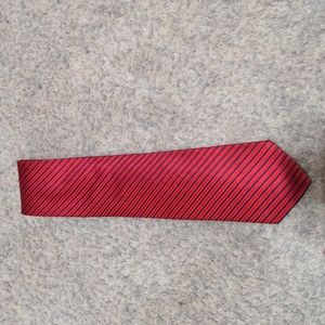 Nautica 100% Silk Red and Black Striped Tie